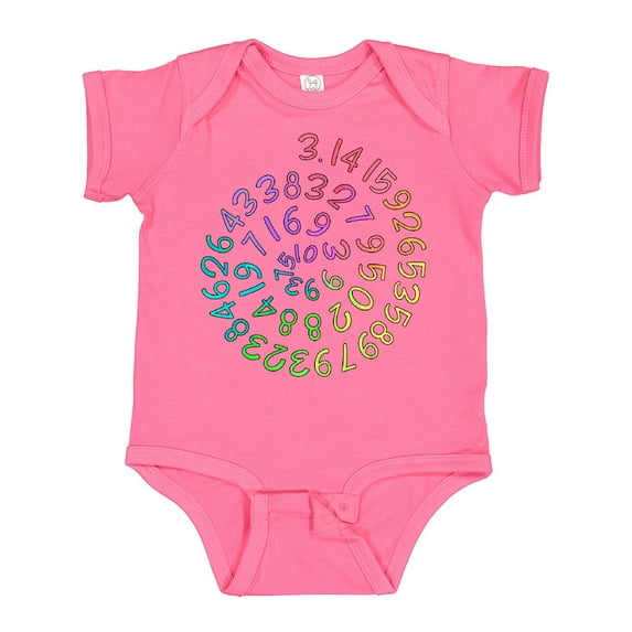 Inktastic Pi Day Pi Numerals in Rainbow Spiral Boys or Girls Baby Bodysuit