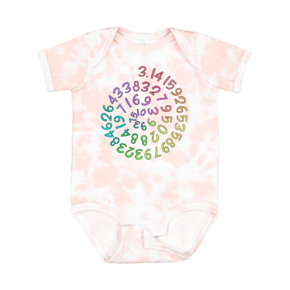 Inktastic Pi Day Pi Numerals in Rainbow Spiral Boys or Girls Baby Bodysuit