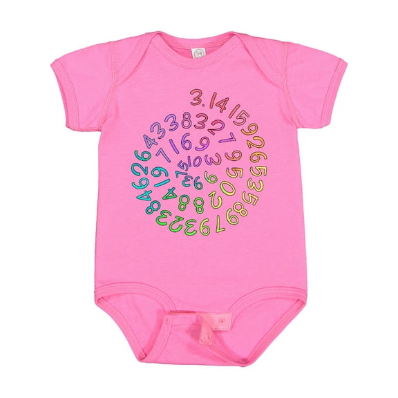 Inktastic Pi Day Pi Numerals in Rainbow Spiral Boys or Girls Baby Bodysuit