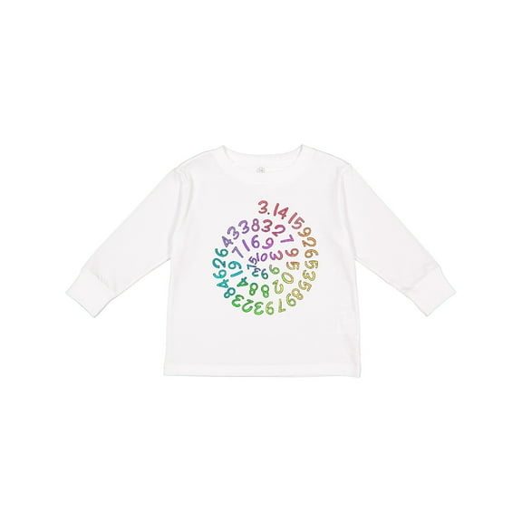 Inktastic Pi Day Pi Numerals in Rainbow Spiral Boys or Girls Long Sleeve Toddler T-Shirt