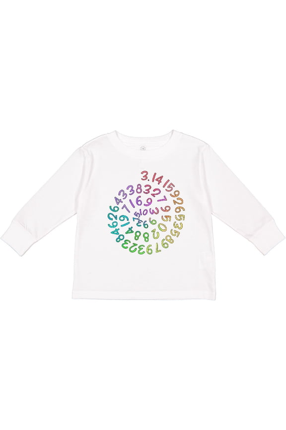 Pi Day Pi Numerals in Rainbow Spiral Boys or Girls Long Sleeve Toddler T-Shirt
