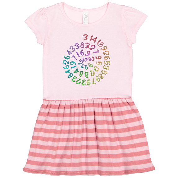 Inktastic Pi Day Pi Numerals in Rainbow Spiral Gift Toddler Girl Dress