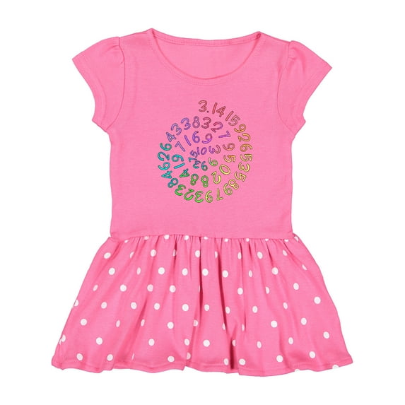 Inktastic Pi Day Pi Numerals in Rainbow Spiral Girls Toddler Dress