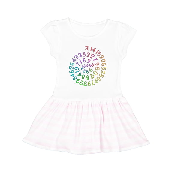 Inktastic Pi Day Pi Numerals in Rainbow Spiral Girls Toddler Dress