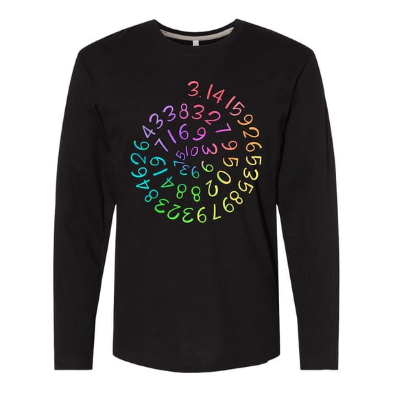Inktastic Pi Day Pi Numerals in Rainbow Spiral Long Sleeve T-Shirt