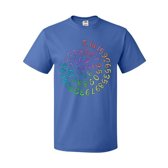 Inktastic Pi Day Pi Numerals in Rainbow Spiral T-Shirt