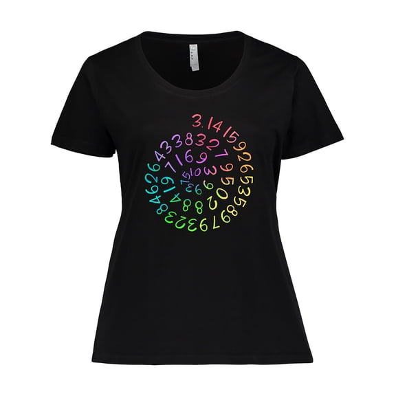 Inktastic Pi Day Pi Numerals in Rainbow Spiral Women's Plus Size T-Shirt
