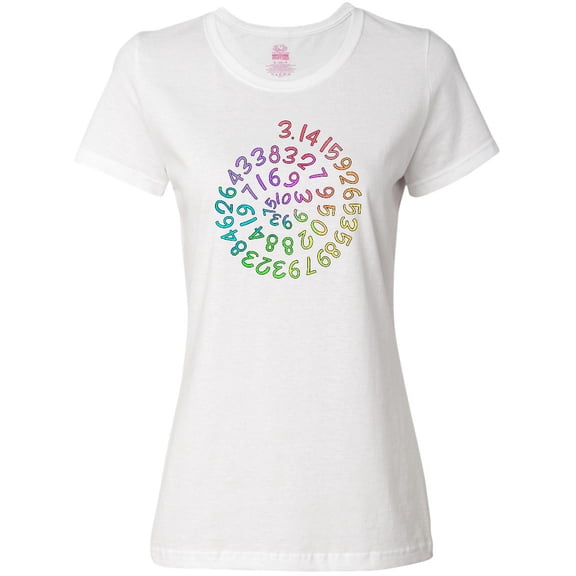 Inktastic Pi Day Pi Numerals in Rainbow Spiral Women's T-Shirt