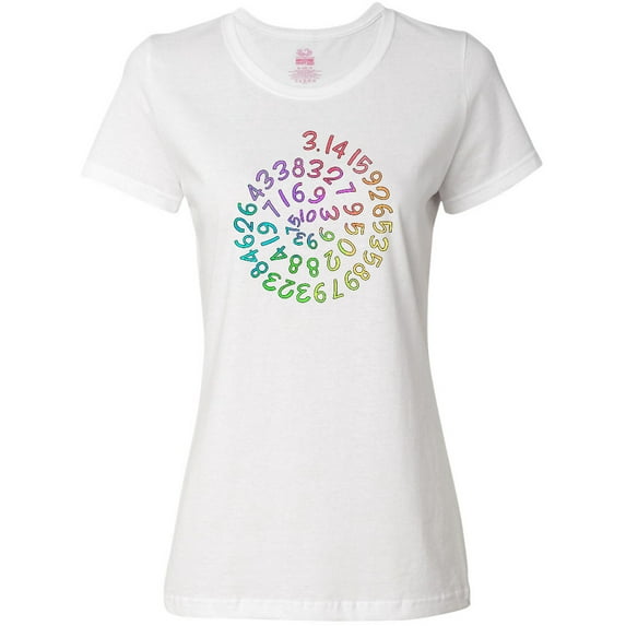 Inktastic Pi Day Pi Numerals in Rainbow Spiral Women's T-Shirt
