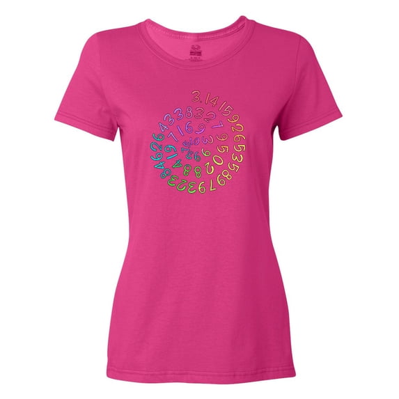 Inktastic Pi Day Pi Numerals in Rainbow Spiral Women's T-Shirt