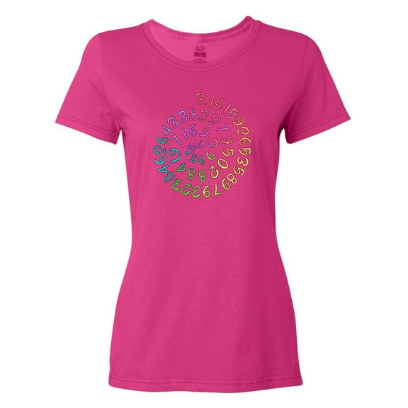 Inktastic Pi Day Pi Numerals in Rainbow Spiral Women's T-Shirt