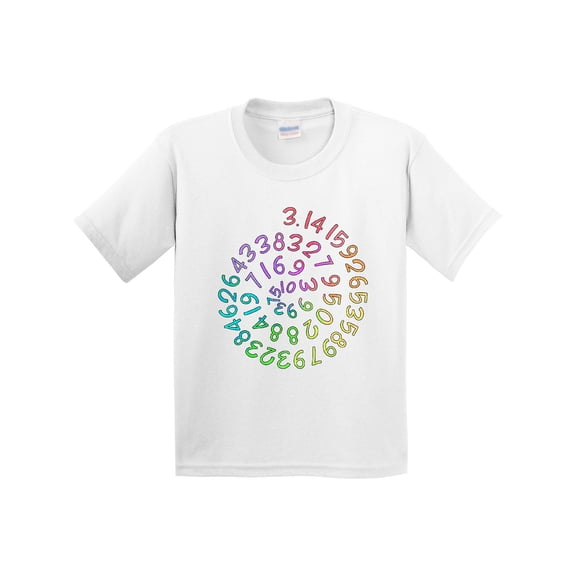 Inktastic Pi Day Pi Numerals in Rainbow Spiral Youth T-Shirt