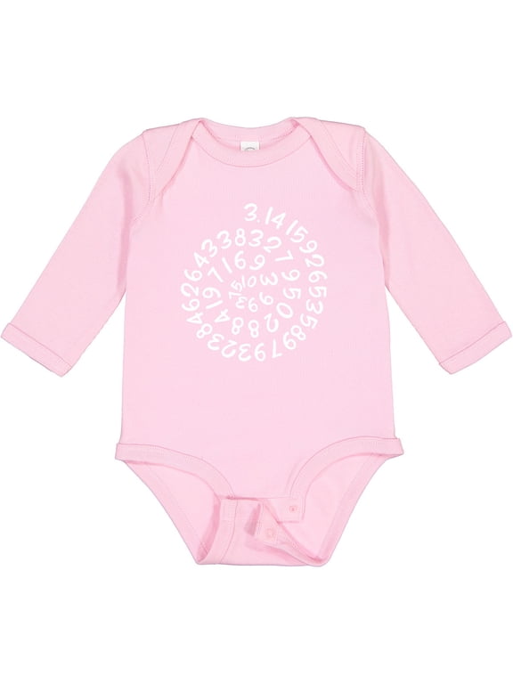 Pi Day Pi Numerals in Spiral Boys or Girls Long Sleeve Baby Bodysuit