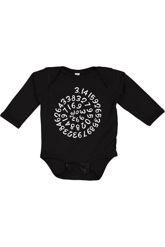 Pi Day Pi Numerals in Spiral Boys or Girls Long Sleeve Baby Bodysuit