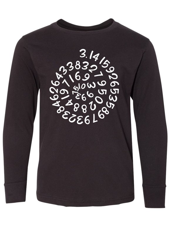 Pi Day Pi Numerals in Spiral Long Sleeve Youth T-Shirt