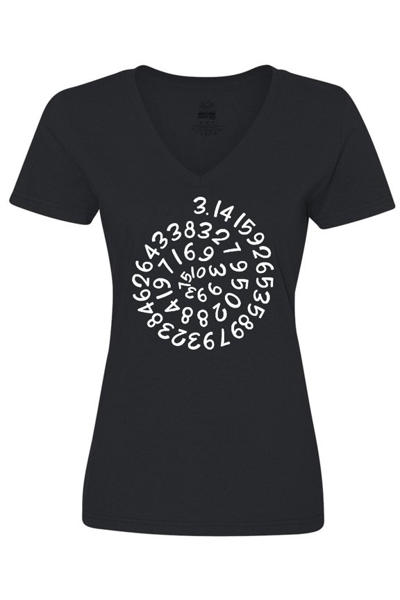 Pi Day Pi Numerals in Spiral Women's V-Neck T-Shirt