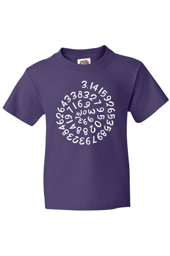 Pi Day Pi Numerals in Spiral Youth T-Shirt