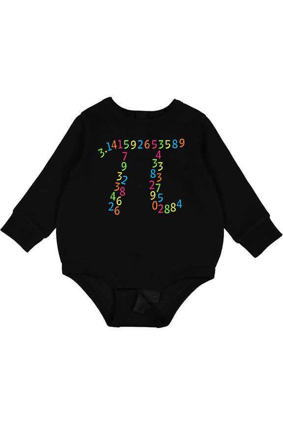 Pi Numbers in Pi Symbol for Pi Day Baby Fleece Bodysuit