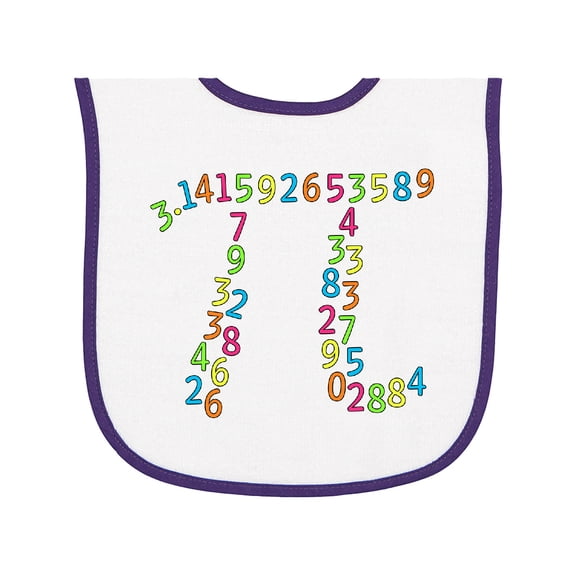 Inktastic Pi Numbers in Pi Symbol for Pi Day Baby Terry Cloth Bib