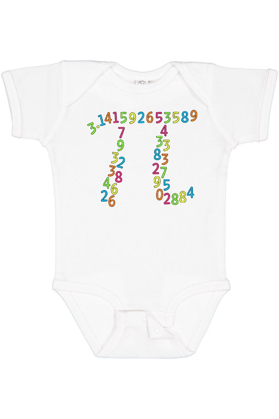 Pi Numbers in Pi Symbol for Pi Day Boys or Girls Baby Bodysuit