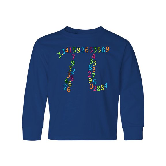 Inktastic Pi Numbers in Pi Symbol for Pi Day Long Sleeve Youth T-Shirt