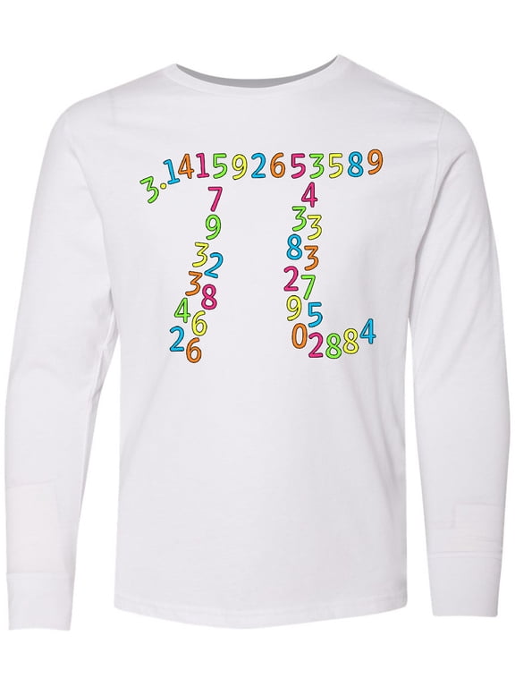 Pi Numbers in Pi Symbol for Pi Day Long Sleeve Youth T-Shirt