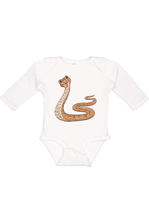 Pi-thon Pi Day Python Pun Snake Boys or Girls Long Sleeve Baby Bodysuit