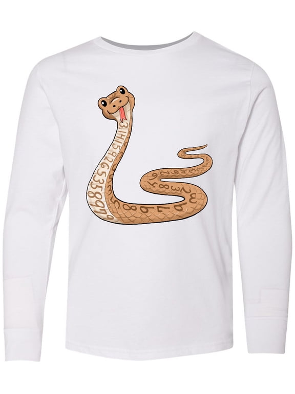 Pi-thon Pi Day Python Pun Snake Long Sleeve Youth T-Shirt