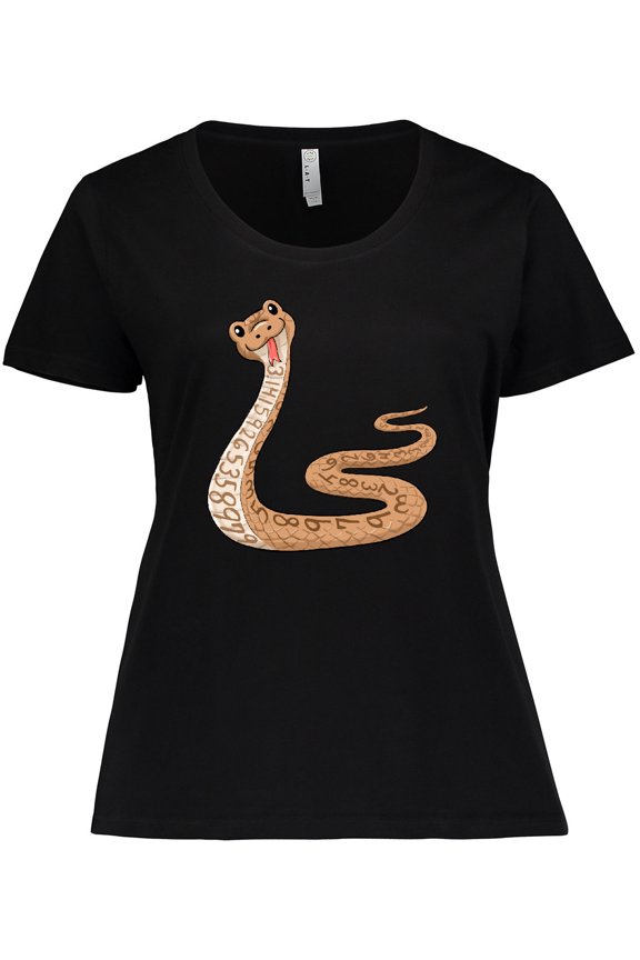 Pi-thon Pi Day Python Pun Snake Women's Plus Size T-Shirt