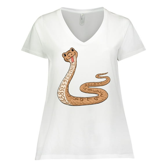 Inktastic Pi-thon Pi Day Python Pun Snake Women's Plus Size V-Neck T-Shirt