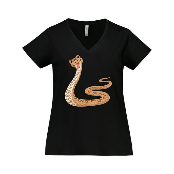 Inktastic Pi-thon Pi Day Python Pun Snake Women's Plus Size V-Neck T-Shirt