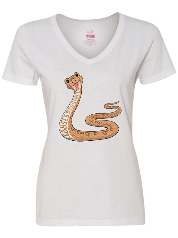 Pi-thon Pi Day Python Pun Snake Women's V-Neck T-Shirt