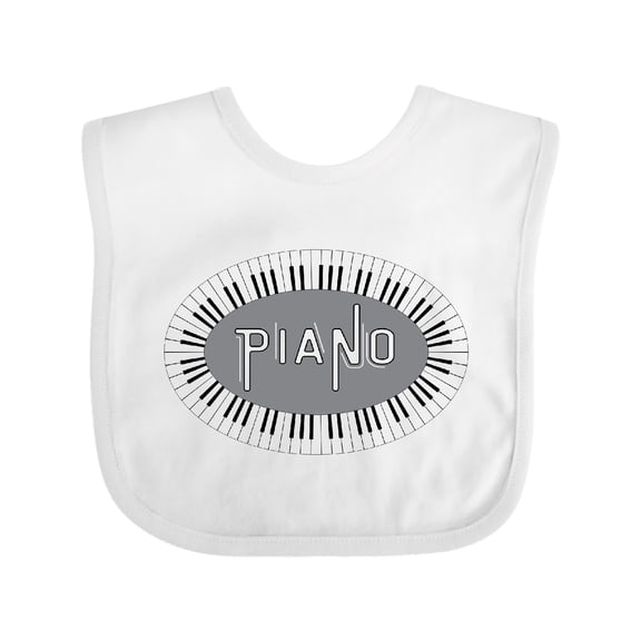 Inktastic Piano Keys Oval Boys or Girls Baby Bib