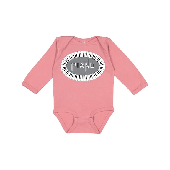 Inktastic Piano Keys Oval Boys or Girls Long Sleeve Baby Bodysuit