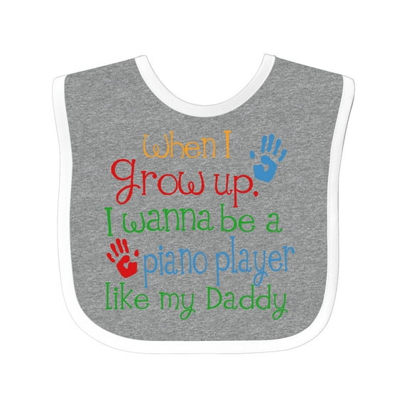 Inktastic Piano Player Like Daddy Boys or Girls Baby Bib