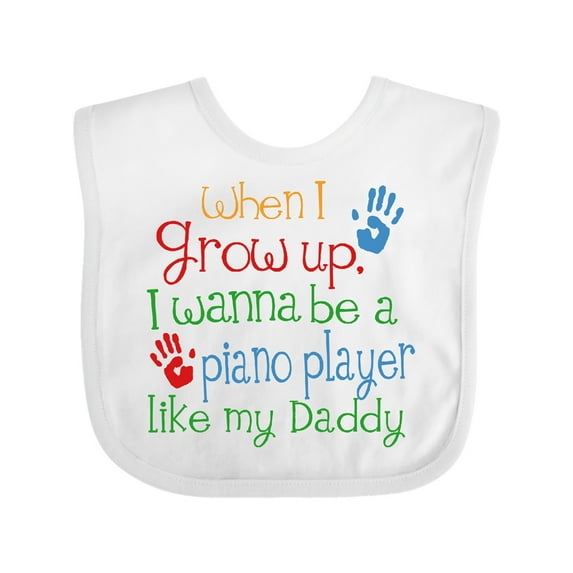 Inktastic Piano Player Like Daddy Boys or Girls Baby Bib