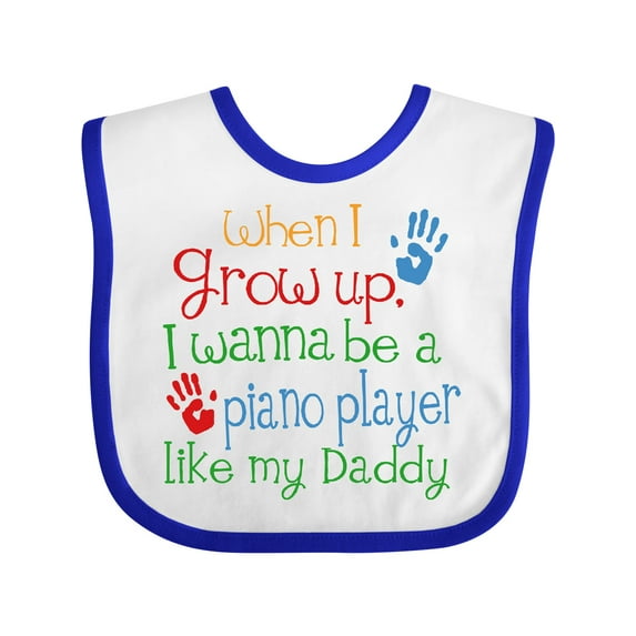 Inktastic Piano Player Like Daddy Boys or Girls Baby Bib