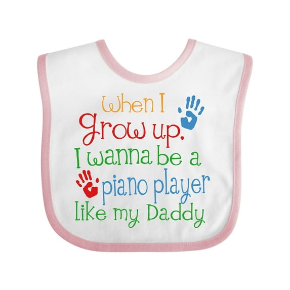 Inktastic Piano Player Like Daddy Boys or Girls Baby Bib