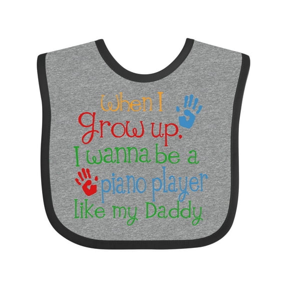 Inktastic Piano Player Like Daddy Boys or Girls Baby Bib
