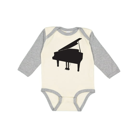 Inktastic Piano Silhouette Boys or Girls Long Sleeve Baby Bodysuit