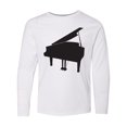 thumbnail image 1 of Inktastic Piano Silhouette Long Sleeve Youth T-Shirt, 1 of 5