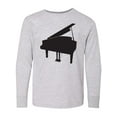thumbnail image 1 of Inktastic Piano Silhouette Long Sleeve Youth T-Shirt, 1 of 5