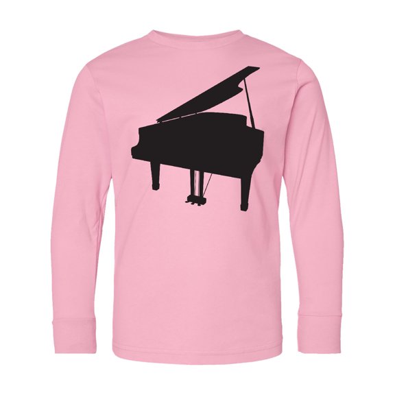 Inktastic Piano Silhouette Long Sleeve Youth T-Shirt
