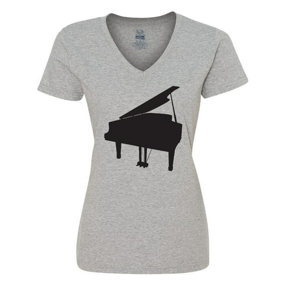 Inktastic Piano Silhouette Women's V-Neck T-Shirt