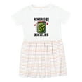 thumbnail image 1 of Inktastic Pickle Lover Funny Powered by Pickles Girls Toddler Dress, 1 of 5