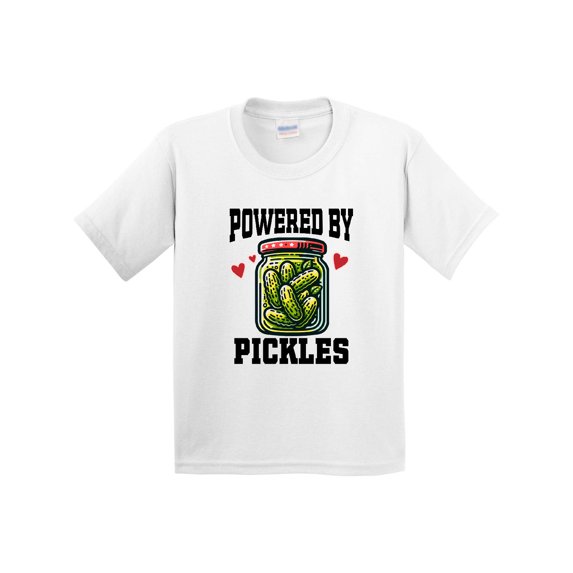 Inktastic Pickle Lover Funny Powered by Pickles Youth T-Shirt