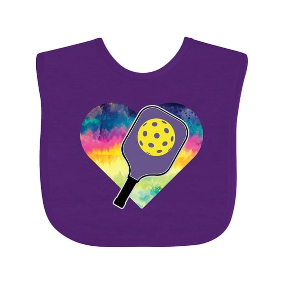 Inktastic Pickleball Lover Paddle Ball Retro Heart Girls Baby Bib