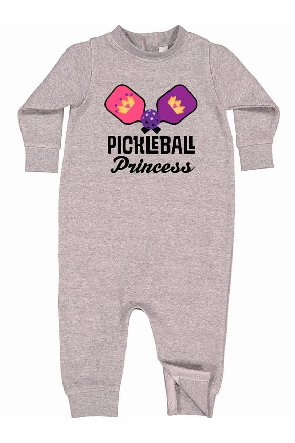 Pickleball Princess Baby Fleece Romper