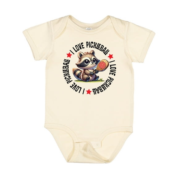 Inktastic Pickleball Raccoon Boys or Girls Baby Bodysuit