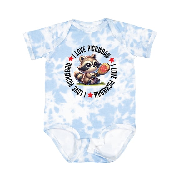 Inktastic Pickleball Raccoon Boys or Girls Baby Bodysuit